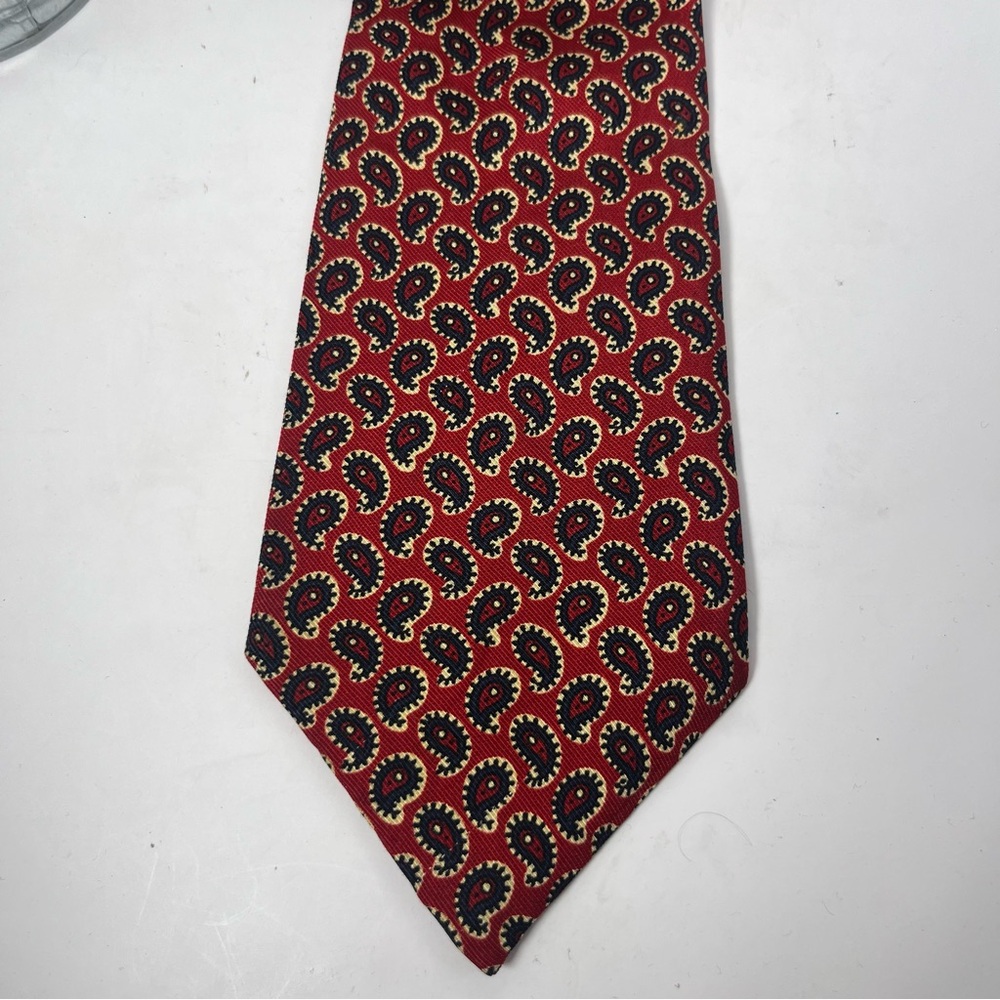 Polo‎ by Ralph Lauren Vintage Paisley Tie Red, Navy Blue & Tan Paisleys